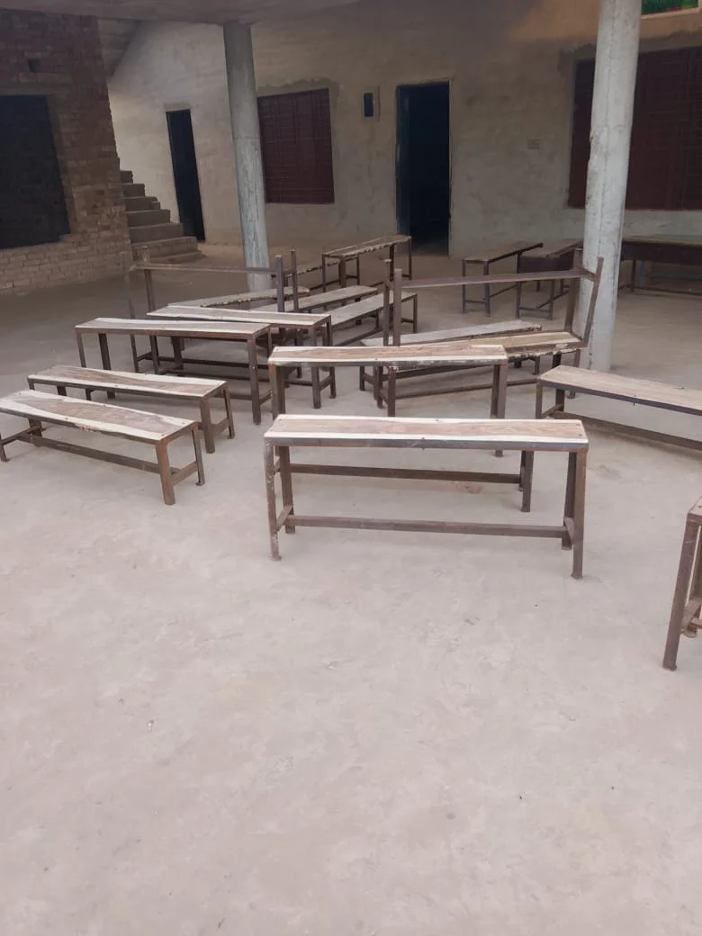 New classroom benches at Ahmad Elementary School